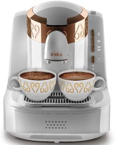 Arzum OKKA Turkish Coffee Maker, White & Copper, OK001W