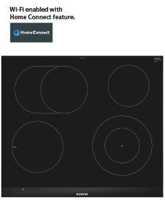 Siemens Home Connect Built In Electric Hob, Ceramic, 60 cm, ET675LNV1M