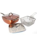 Copper Chef 4 Pcs Square Deep Pan, 9.5 Inch, 540-900116